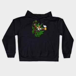 Sloth Beer Drinking Party Kids Hoodie